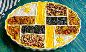 حلیم بادمجان مجلسی خوشمزه با برنج و گوشت