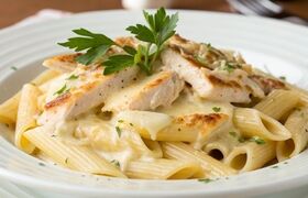 پاستا پنه رژیمی با مرغ را به روش ما درست کنید