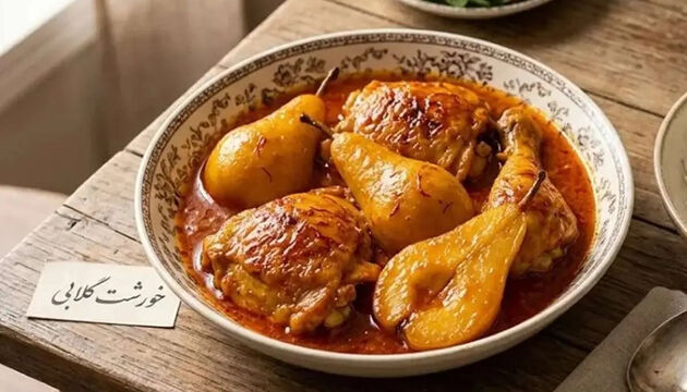 طرز تهیه خورشت گلابی با مرغ؛ خوش‌عطر و مجلسی