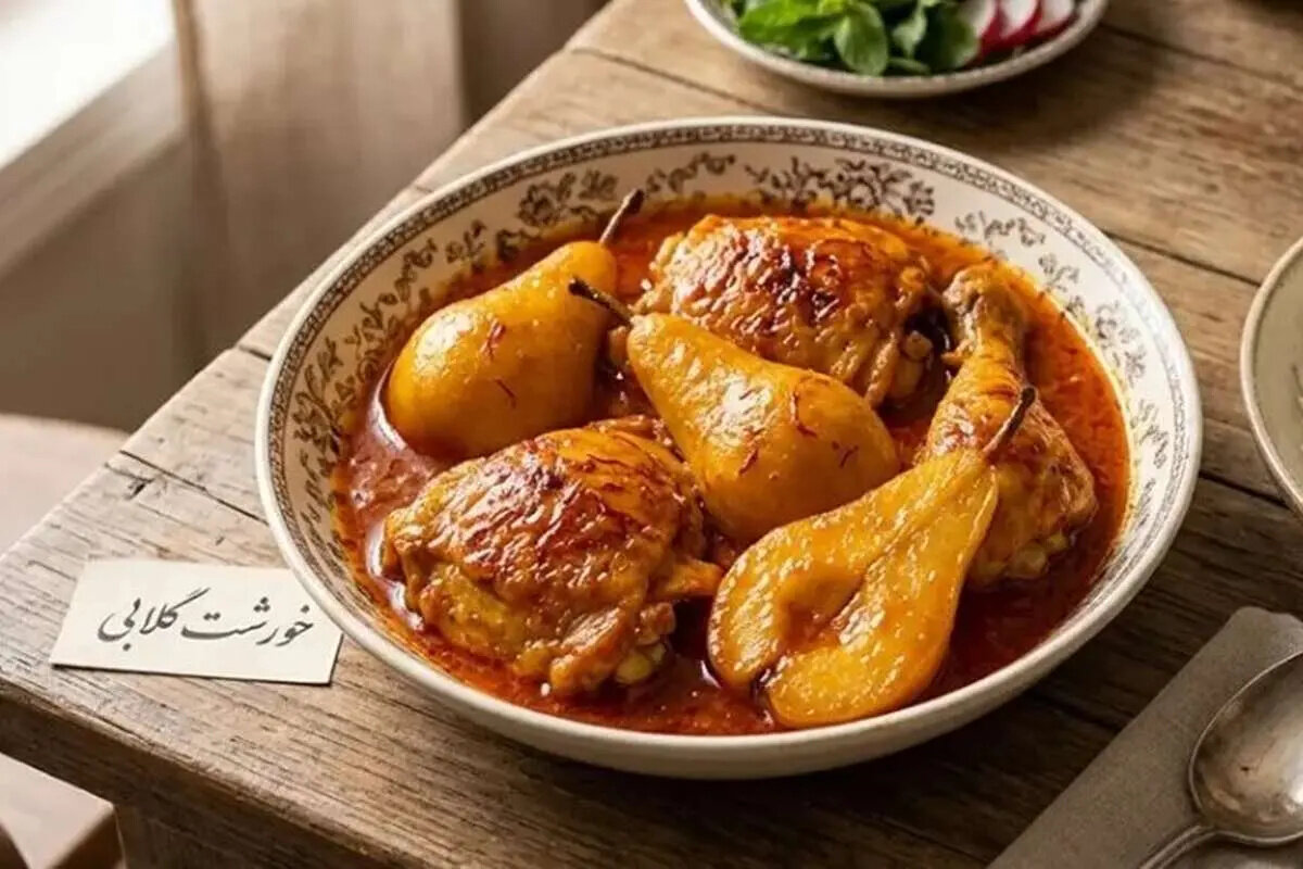 طرز تهیه خورشت گلابی با مرغ؛ خوش‌عطر و مجلسی