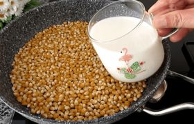 (ویدیو) طرز تهیه پاپ کورن کلاسیک با ۱ لیوان شیر