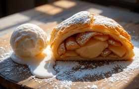طرز تهیه کیک استروسل سیب، دسری خوشمزه و دلپذیر