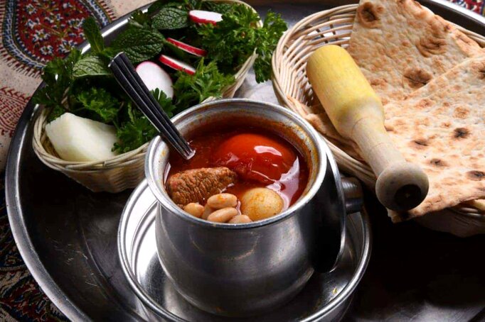 اندازه حبوبات آبگوشت رستورانی