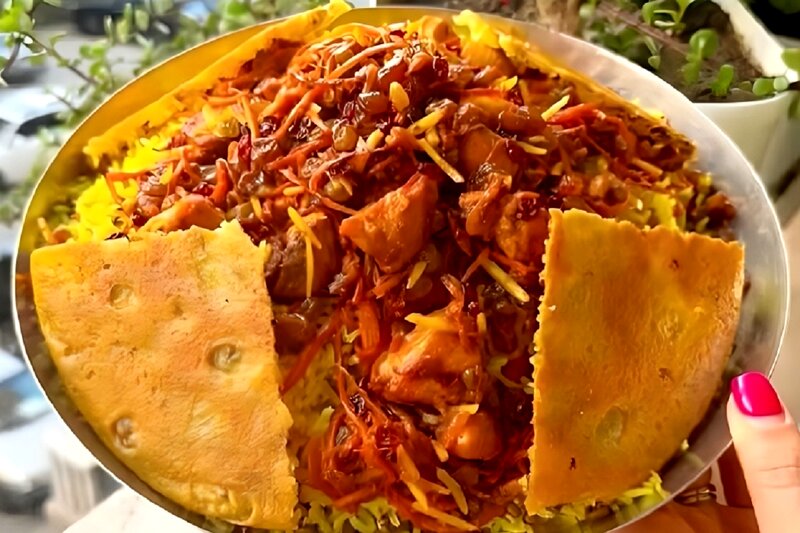 (ویدیو) طرز تهیه ماش پلو خوشمزه و مجلسی با مرغ
