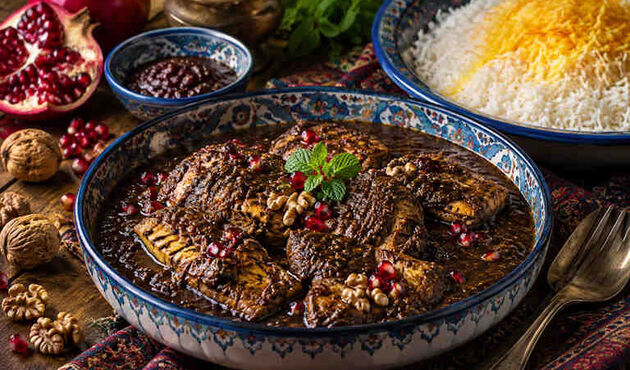 شمالی ها نه فقط با مرغ و گوشت بلکه با ماهی هم فسنجان درست می‌کنند